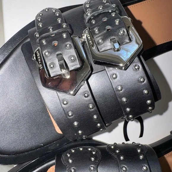 Givenchy Black Sandals with Silver Studs - Picture 3 of 8